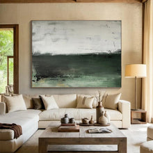 Load image into Gallery viewer, Minimalist Gray - Green Abstract Painting for Calm Study & Scandinavian - Style Bedroom DKH264