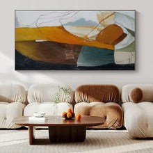 Load image into Gallery viewer, Orange, Green & Blue Abstract Figure Painting, Ideal for Eclectic Living Room & Creative Studio LargeART1457
