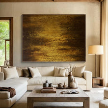 Load image into Gallery viewer, Hand - painted Oversized Rich Gold Abstract Texture Acrylic Art for Luxurious Lounges LargeART0032