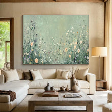 Load image into Gallery viewer, Delicate Wildflower Meadow Abstract Painting on Canvas - “Summer Whispers” DKH668
