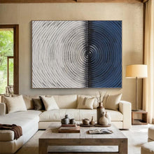 Load image into Gallery viewer, Large - Scale Black - White Circular Textured Acrylic Art for Modern Office & Art Gallery LargeART0424