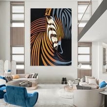 Load image into Gallery viewer, “Color - Swirled Zebra” - Vibrant Striped Animal Art on Canvas DKH1447