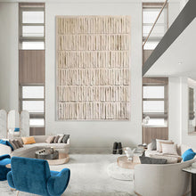 Load image into Gallery viewer, White Textured Striped Abstract - Great for Minimalist Bathroom & Sunroom LargeART2359