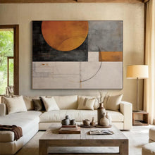 Load image into Gallery viewer, Grand Hand - painted Geometric Abstract Composition Acrylic Art for Modern - Chic Offices LargeART0246