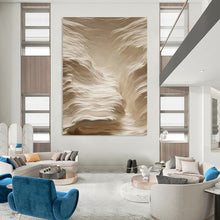 Load image into Gallery viewer, “Textured Beige Waves” - Abstract Acrylic with 3D Effect DTP023