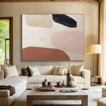 Load image into Gallery viewer, Soft Pink, Beige, and Brown Shapes Acrylic Art - Great for Feminine - inspired Boudoir & Cozy Reading Nook LargeART0656