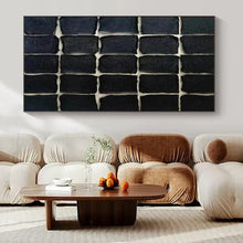 Load image into Gallery viewer, Black Tile Mosaic Acrylic Art, Great for Industrial - Chic Bathroom & Modern Entryway LargeART1072