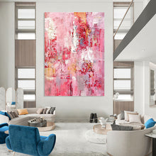 Load image into Gallery viewer, Pink Abstract Expressionist Art, Great for Feminine Boutique & Romantic Bedroom LargeART2300