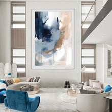 Load image into Gallery viewer, Blue & Beige Abstract Painting, Suited for Modern Living Room & Sophisticated Office LargeART1829