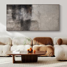 Load image into Gallery viewer, Hand - painted Extensive Gray - Black Textured Abstract Acrylic Art for Modern Studies LargeART0112