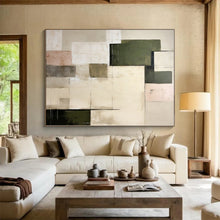 Load image into Gallery viewer, Oversized Neutral - Toned Geometric Abstract Art for Bedroom & Hotel Suite LargeART0395