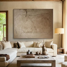 Load image into Gallery viewer, Beige Textured Sketch Art - Perfect for Minimalist Office & Neutral - toned Gallery LargeART0688