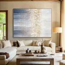 Load image into Gallery viewer, Silver and Gold Forest Abstract Acrylic Art - Ideal for Elegant Hotel Lobby & Glamorous Bedroom LargeART0592
