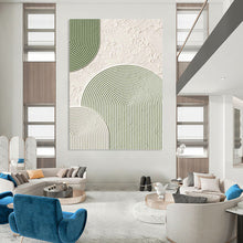 Load image into Gallery viewer, “Green Textured Arches” - Minimalist Abstract Art on Canvas DKH1488