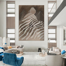 Load image into Gallery viewer, Striped Figure and Mountains Abstract Art, Perfect for Adventure - Themed Office & Nature - Loving Bedroom LargeART2030