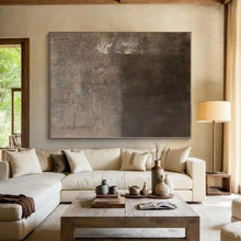 Load image into Gallery viewer, Muted Brown Textured Canvas Acrylic Art - Suited for Minimalist Den & Neutral - toned Hallway LargeART0549