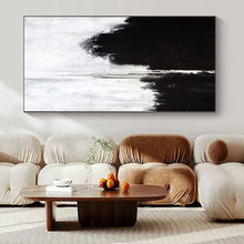 Load image into Gallery viewer, Monochrome Drip Abstract Canvas Painting, Suited for Dramatic Dining Room & Contemporary Office LargeART1146