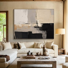Load image into Gallery viewer, Monochromatic Geometric Abstract Painting for Modern Office & Art Gallery DKH241