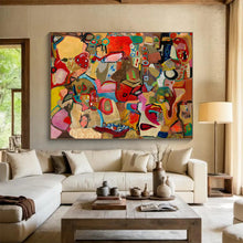 Load image into Gallery viewer, “Colorful Abstract Gathering” - Eclectic Abstract Acrylic, Good for Community Space and Living Room DLZ240