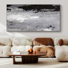 Load image into Gallery viewer, Grayscale Textured Abstract Canvas Painting, Suited for Industrial Chic Café & Modern Art Studio LargeART1150