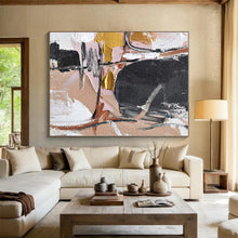 Load image into Gallery viewer, Pink - Gold - Black Abstract Acrylic Art - Great for Bohemian Living Room & Glamorous Dressing Room LargeART0560