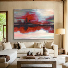 Load image into Gallery viewer, Red - Toned Abstract Landscape Painting On Canvas DKH384