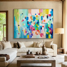 Load image into Gallery viewer, Vibrant Geometric Abstract - Modern Living Room Art LargeART1497