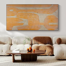 Load image into Gallery viewer, Orange - Beige Organic Abstract Acrylic Art, Fit for Kitchen Breakfast Nook & Sunroom LargeART0988