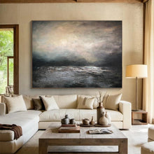 Load image into Gallery viewer, Dark Tones Seascape Painting on Canvas - “Mystic Ocean Depths” DKH781