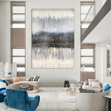 Load image into Gallery viewer, Gray & Blue Forest Abstract Art, Perfect for Serene Office & Nature - Inspired Bedroom LargeART2102