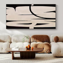 Load image into Gallery viewer, Black & White Bold Forms Abstract Canvas Painting, Ideal for Industrial - Chic Loft & Modern Entryway LargeART1119