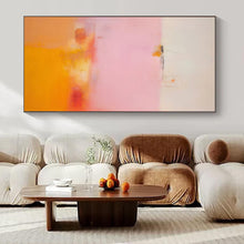 Load image into Gallery viewer, Soft Pink - Orange Horizon Abstract Canvas Painting, Perfect for Romantic Bedroom & Calming Lounge LargeART1175