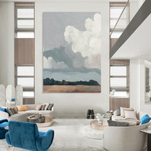 Load image into Gallery viewer, “Minimalist Cloudy Sky” - Subtle Toned Landscape Art on Canvas DKH1463
