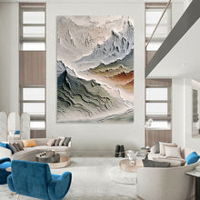 Load image into Gallery viewer, “Textured Mountain Landscape in Grays” Abstract Nature - Inspired Painting on Canvas, Dramatic Decor DKH981