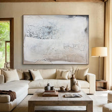 Load image into Gallery viewer, Monochrome Line Abstract Art for Minimalist Studio & Calm Waiting Room DKH081