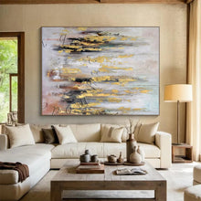 Load image into Gallery viewer, Gold - Accented Abstract Art for Glamorous Dining Room & Art - Filled Hallway LargeART0891