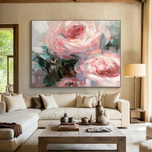 Load image into Gallery viewer, Soft - Toned Floral Abstract Painting on Canvas - “Gentle Blooms” DKH724