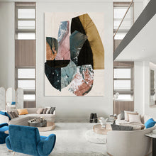 Load image into Gallery viewer, Geometric Abstract Collage Art, Suited for Modern Home Office & Creative Studio LargeART2309