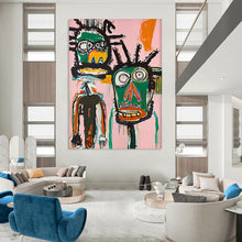 Load image into Gallery viewer, “Whimsical Abstract Figures on Pink” – Playful Figurative Art with Bright Hues DTP106