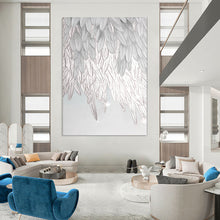 Load image into Gallery viewer, Silver Angel Wings Abstract Art, Perfect for Serene Bedroom & Spiritual Meditation Room LargeART2019