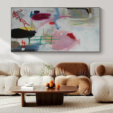 Load image into Gallery viewer, Playful Abstract Doodles Painting - Great for Creative Studio & Bohemian Bedroom LargeART1406