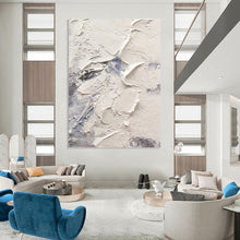 Load image into Gallery viewer, “Minimalist Textured White and Grey Abstract” - White, Grey Abstract Art on Canvas DKH1258
