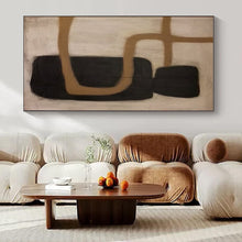 Load image into Gallery viewer, Brown & Black Abstract Canvas Painting, Great for Rustic - Modern Living Room & Art - Filled Hallway LargeART1301