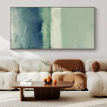 Load image into Gallery viewer, Green - Blue Abstract Layers Painting, Perfect for Nature - Inspired Living Room & Calming Yoga Studio LargeART1378