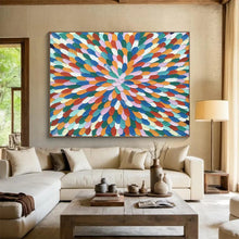 Load image into Gallery viewer, Colorful Petal - Shaped Abstract Painting for Bohemian Living Room & Artistic Café DKH121