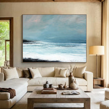 Load image into Gallery viewer, Serene Light Blue Ocean View Abstract acrylic painting DLZ032