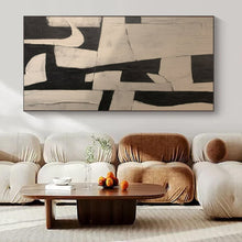 Load image into Gallery viewer, Black - White Bold Geometric Abstract Acrylic Art, For Dining Room & Gallery Walls LargeART0977