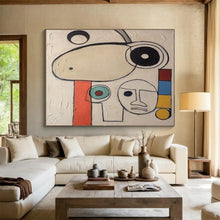 Load image into Gallery viewer, Whimsical Forms in Neutrals & Pops Abstract acrylic painting DLZ011