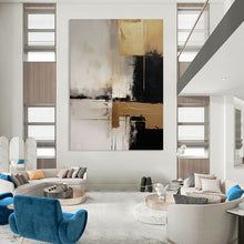 Load image into Gallery viewer, Minimalist Abstract Art, Metallic - Accented Neutral Painting for Luxury Living Room & Chic Office LargeART2251