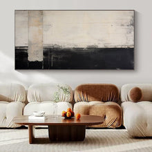 Load image into Gallery viewer, Black & White Textured Abstract Painting, Ideal for Modern Office Lobby & Monochrome Living Room LargeART1384
